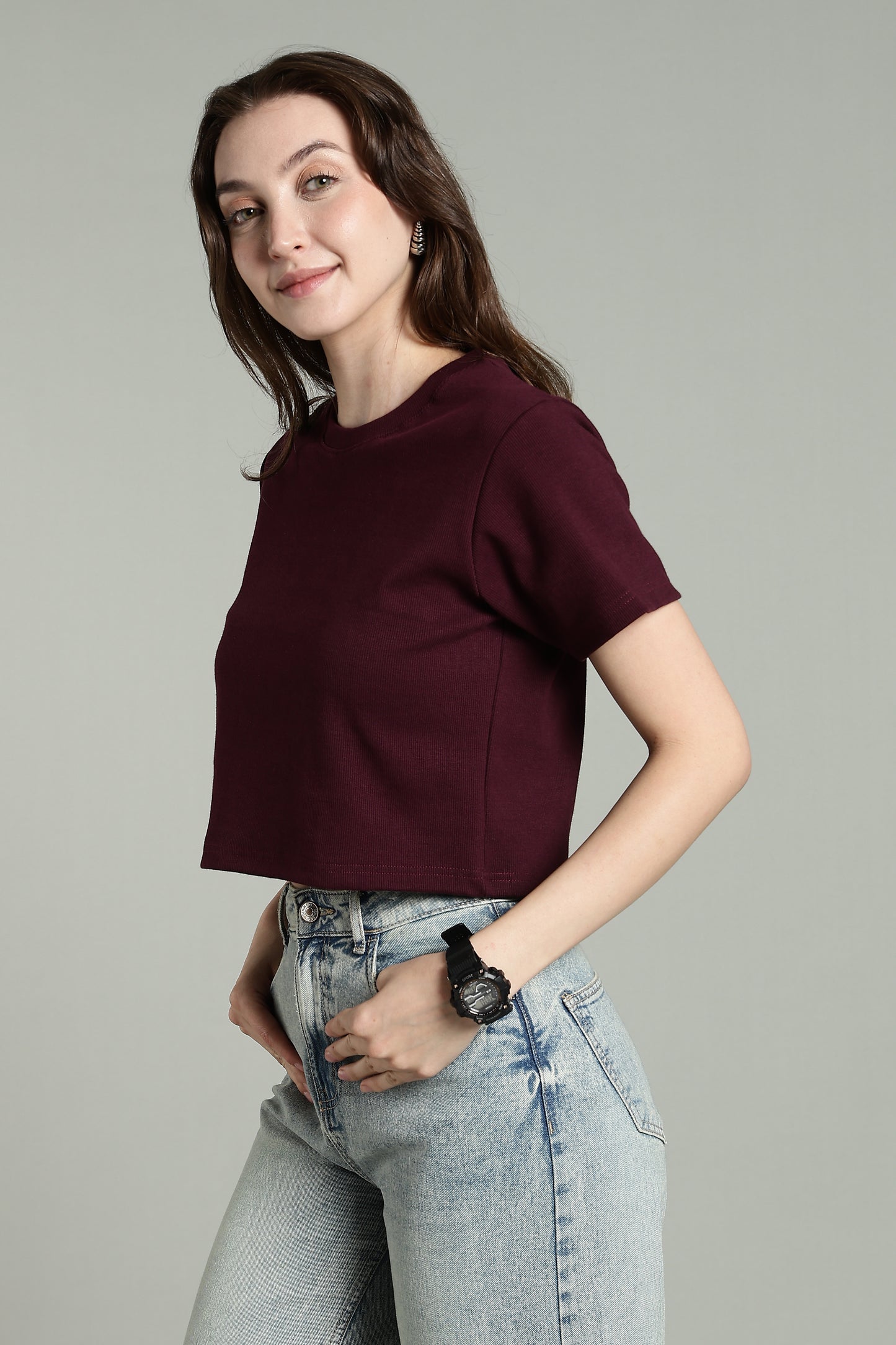 Burgundy - Crop Tops