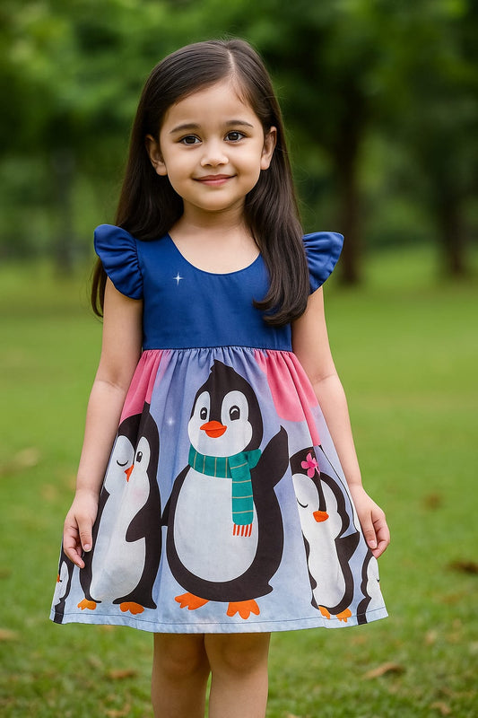 Penguins Blue frock