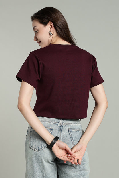 Burgundy - Crop Tops