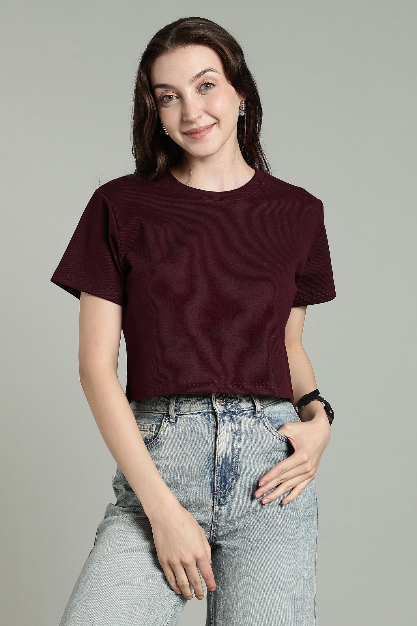 Burgundy - Crop Tops