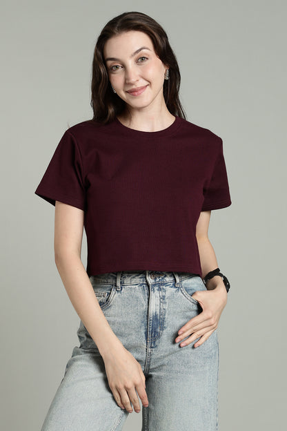Burgundy - Crop Tops