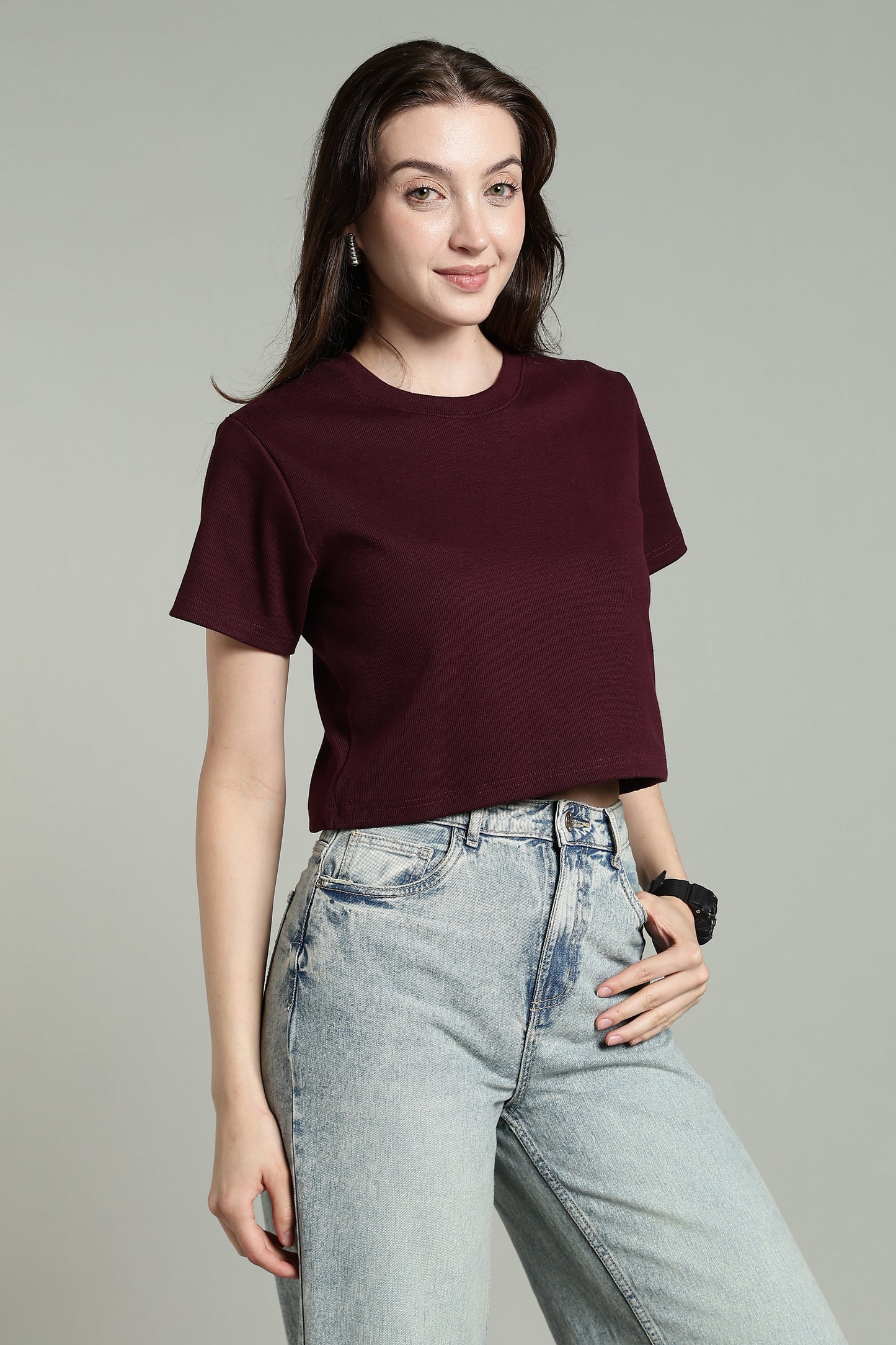 Burgundy - Crop Tops
