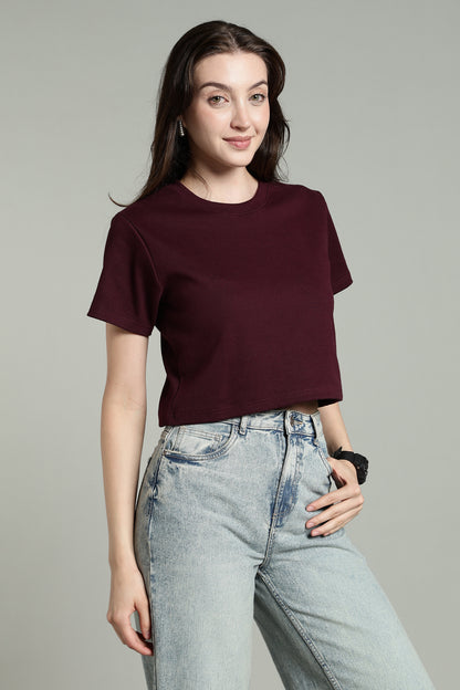 Burgundy - Crop Tops