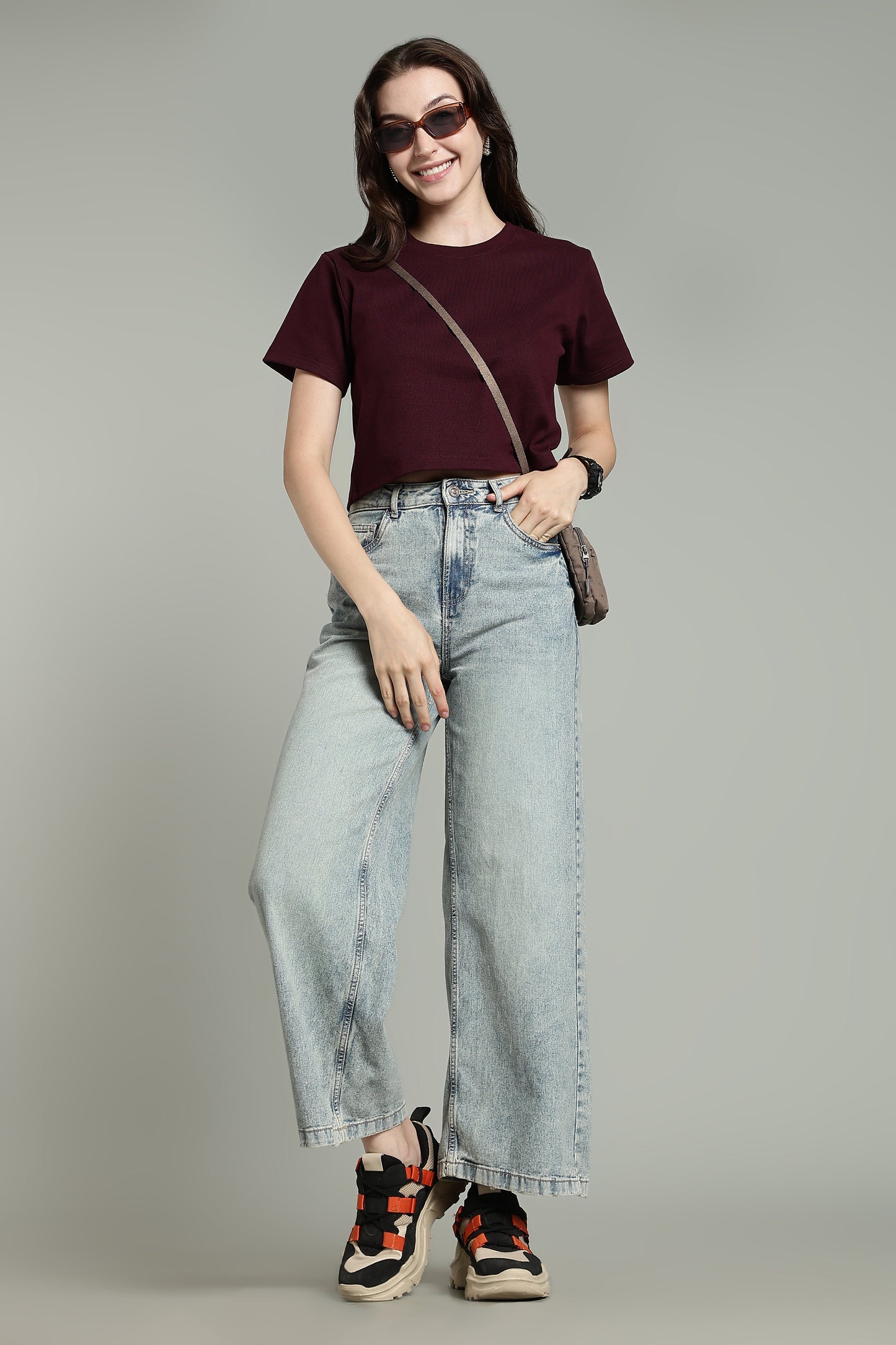 Burgundy - Crop Tops