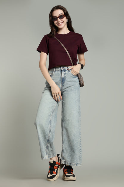 Burgundy - Crop Tops