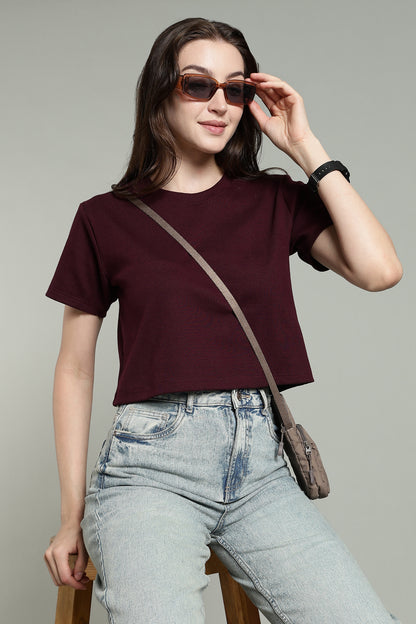 Burgundy - Crop Tops