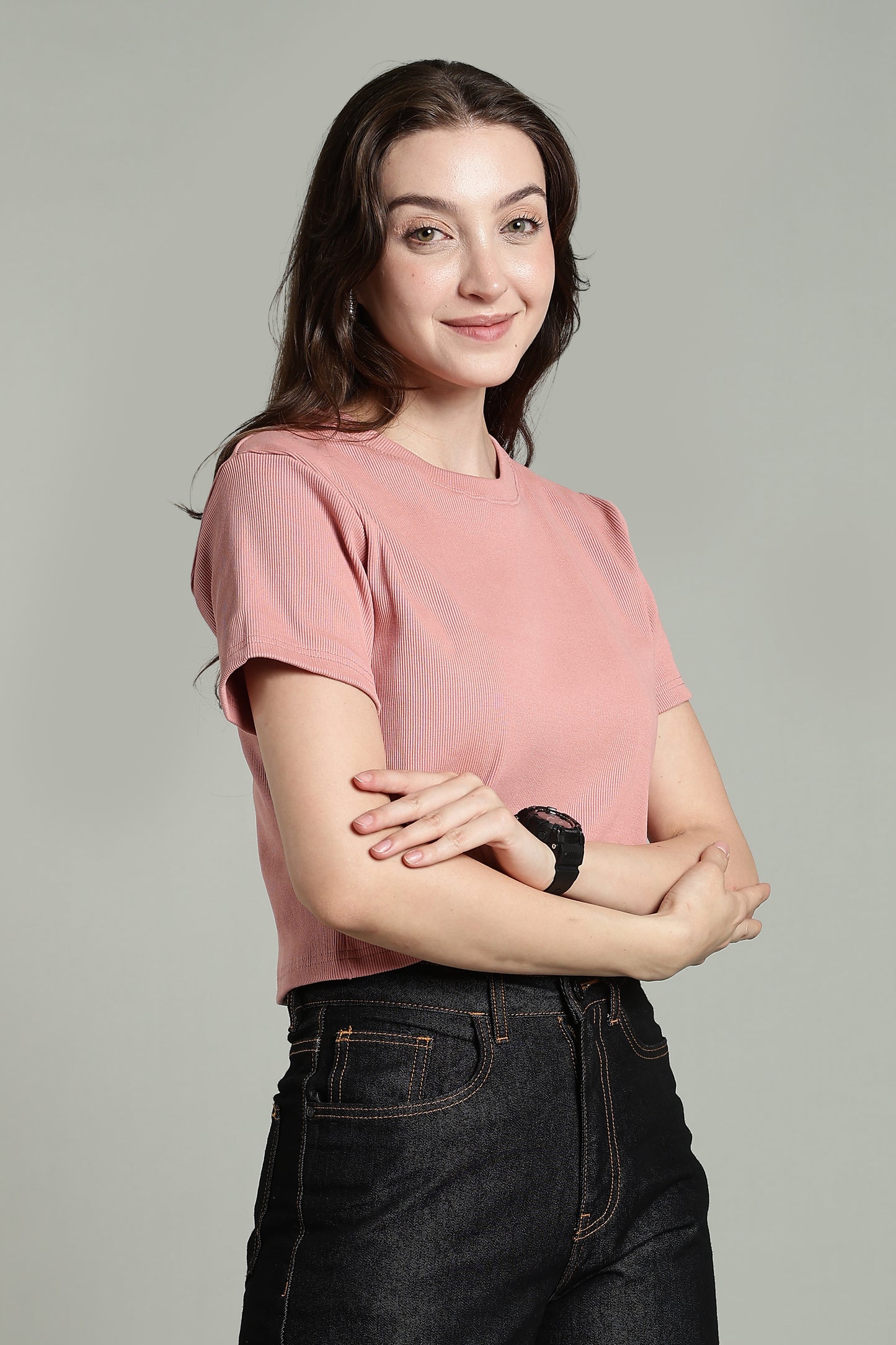 Peach - Crop Tops