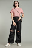 Peach - Crop Tops