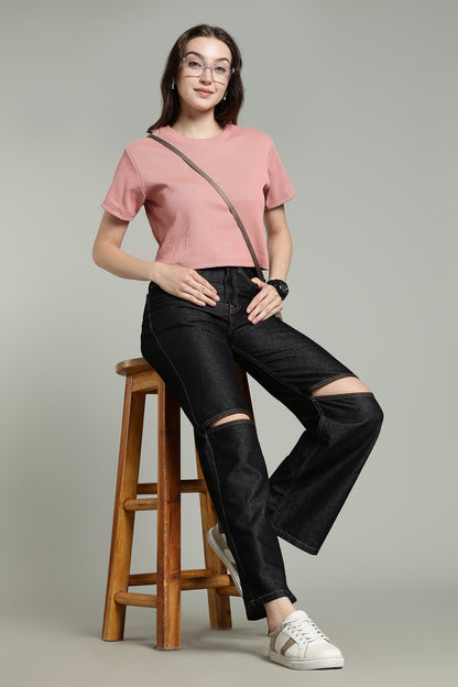Peach - Crop Tops