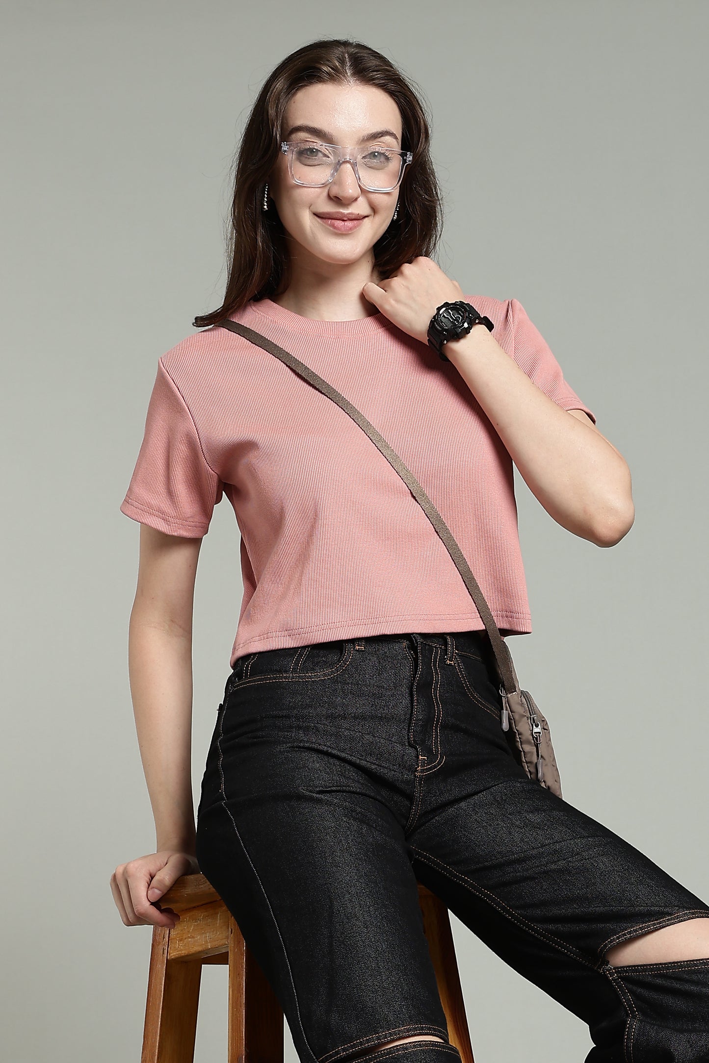 Peach - Crop Tops