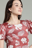 Brown Maxi Dress & Brown Terracotta Leaf – Tropical Whites